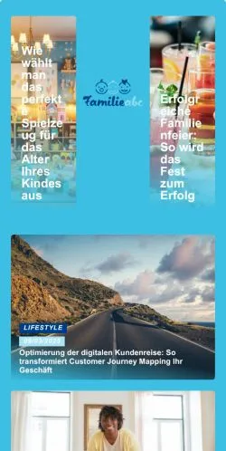 Podgląd witryny Familie abc, medium z kraju Niemcy do artykułów sponsorowanych
