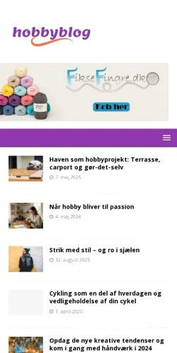 Anteprima del sito Hobbyblog, media di Danimarca per articoli sponsorizzati