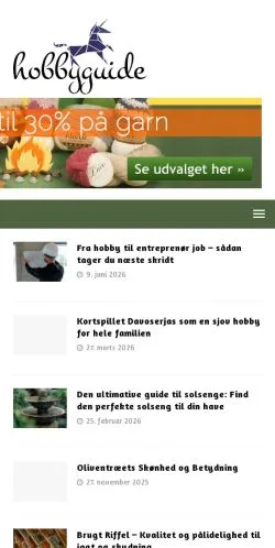 Forhåndsvisning av nettstedet Hobby Guide, medium fra Danmark for sponsede artikler