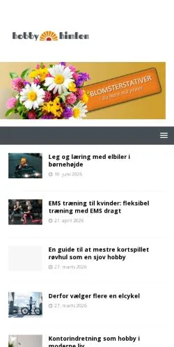 Sponsorlu makaleler için Danimarka medyası Hobbyhimlen sitesinin önizlemesi