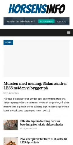 Anteprima del sito HorsensInfo.dk, media di Danimarca per articoli sponsorizzati