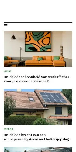 Pré-visualização do site huistip.be, meio de Bélgica para artigos patrocinados