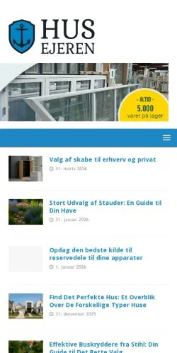 Anteprima del sito Husejeren, media di Danimarca per articoli sponsorizzati