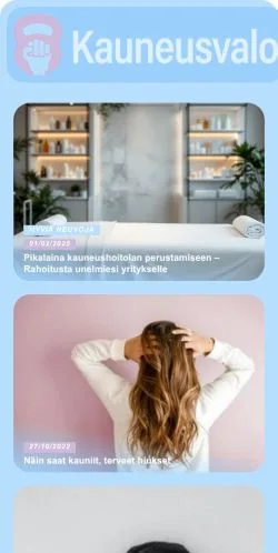 Anteprima del sito Kauneusvalo, media di Finlandia per articoli sponsorizzati