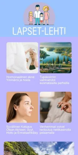 Anteprima del sito Lapset-lehti, media di Finlandia per articoli sponsorizzati