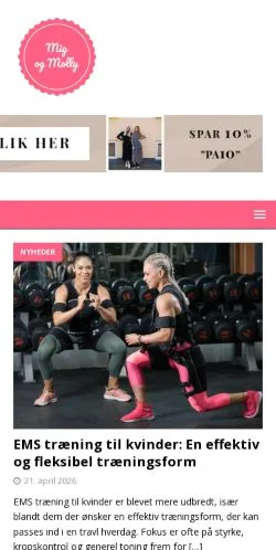 Anteprima del sito Mig Og Molly, media di Danimarca per articoli sponsorizzati