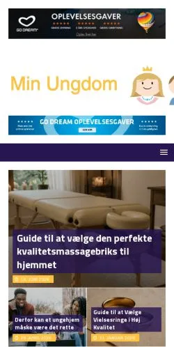 Anteprima del sito Min Ungdom, media di Danimarca per articoli sponsorizzati