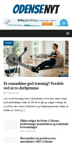 スポンサード記事向けのデンマークメディア、OdenseNyt.dkのサイトプレビュー