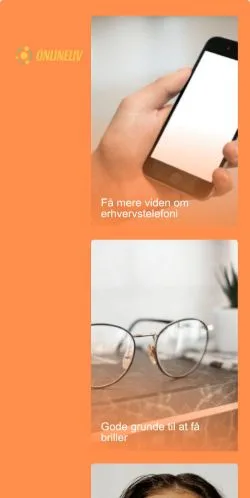 Anteprima del sito Onlineliv, media di Danimarca per articoli sponsorizzati