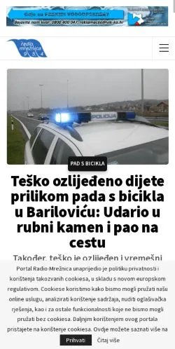 Anteprima del sito Radio Mrežnica, media di Croazia per articoli sponsorizzati