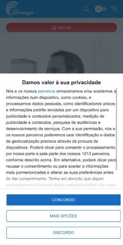 스폰서 기사용 포르투갈 매체 Rádio Portalegre 사이트 미리보기