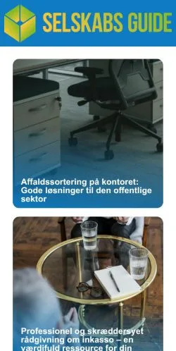 Preview of the Selskabs Guide website, a media outlet in Denmark for sponsored articles