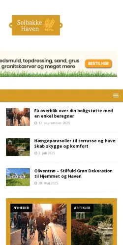 Anteprima del sito Solbakkehaven, media di Danimarca per articoli sponsorizzati
