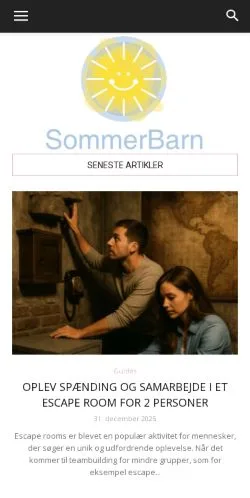 Anteprima del sito SommerBarn.dk, media di Danimarca per articoli sponsorizzati