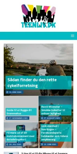 Anteprima del sito TeenLiv.dk, media di Danimarca per articoli sponsorizzati