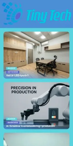Voorbeeld van de site Tiny Tech, medium uit Zweden voor gesponsorde artikelen