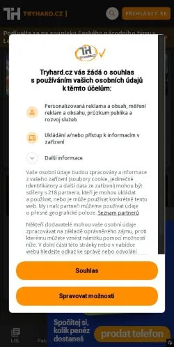 スポンサード記事向けのチェコメディア、Tryhardのサイトプレビュー