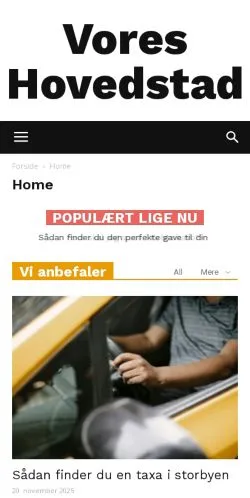 Podgląd witryny VoresHovedstad.dk, medium z kraju Dania do artykułów sponsorowanych