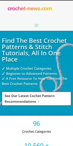 Anteprima del sito Crochet News, media di Stati Uniti per articoli sponsorizzati