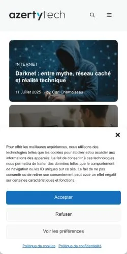 Vorschau der Website AzertyTech, Medium aus Frankreich für gesponserte Artikel