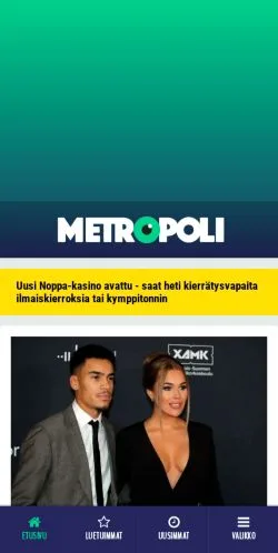 Anteprima del sito Metropoli, media di Finlandia per articoli sponsorizzati