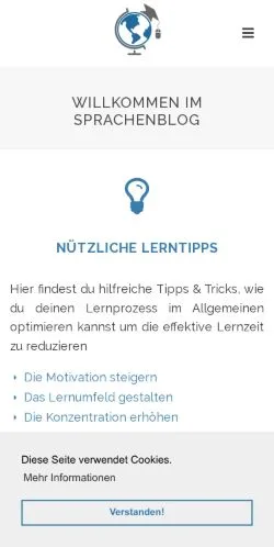Anteprima del sito Online Sprachen Lernen, media di Germania per articoli sponsorizzati