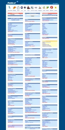 スポンサード記事向けのオランダメディア、Pomba.nl Startpaginaのサイトプレビュー