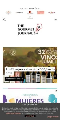 Anteprima del sito The Gourmet Journal, media di Spagna per articoli sponsorizzati