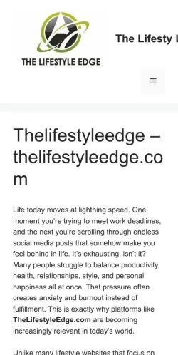 Anteprima del sito The Lifestyle Edge, media di Stati Uniti per articoli sponsorizzati