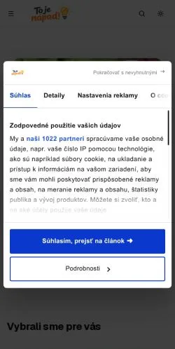 Podgląd witryny To Je Nápad!, medium z kraju Słowacja do artykułów sponsorowanych