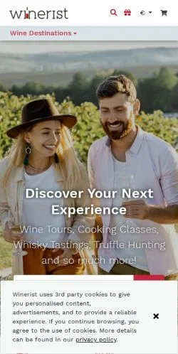 Preview of the Winerist website, a media outlet in United States for sponsored articles