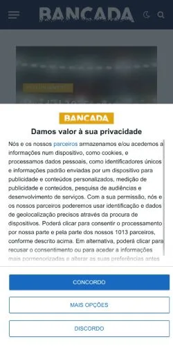 Aperçu du site Bancada, média de Portugal pour articles sponsorisés