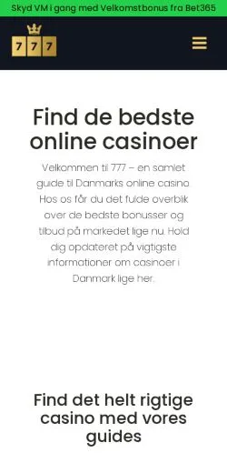 Förhandsvisning av webbplatsen Online Casinoer i Danmark, medium i Danmark för sponsrade artiklar
