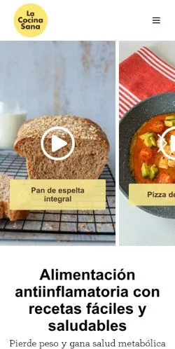 Podgląd witryny La Cocina Sana, medium z kraju Hiszpania do artykułów sponsorowanych