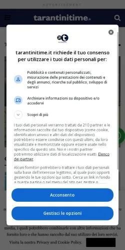 Vista previa del sitio Tarantini Time Quotidiano, medio de Italia para artículos patrocinados