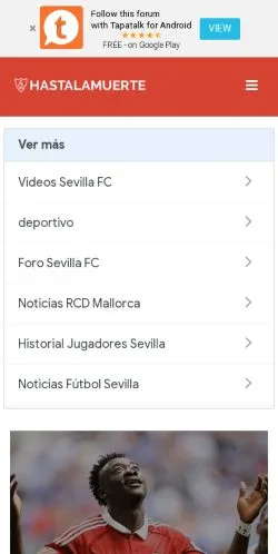 Anteprima del sito SevillaFC Hastalamuerte, media di Spagna per articoli sponsorizzati
