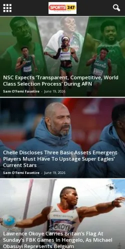 Anteprima del sito Sports247 Nigeria, media di Stati Uniti per articoli sponsorizzati