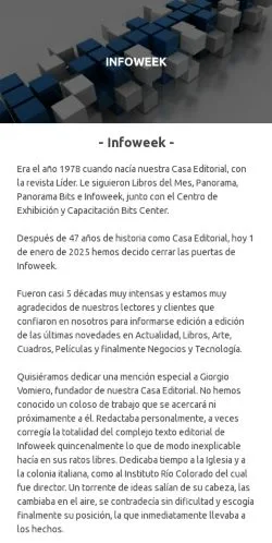 스폰서 기사용 칠레 매체 Infoweek 사이트 미리보기