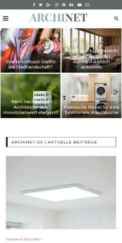 스폰서 기사용 독일 매체 Archinet 사이트 미리보기
