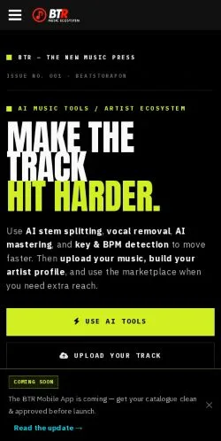 Anteprima del sito BeatsToRapOn, media di Stati Uniti per articoli sponsorizzati