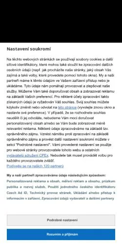 Podgląd witryny Cestovinky, medium z kraju Czechy do artykułów sponsorowanych