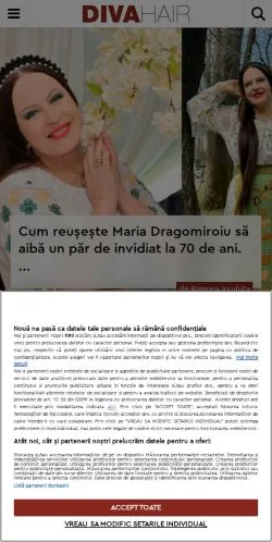Podgląd witryny DivaHair, medium z kraju Rumunia do artykułów sponsorowanych