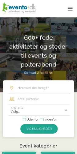 Voorbeeld van de site Evento, medium uit Denemarken voor gesponsorde artikelen