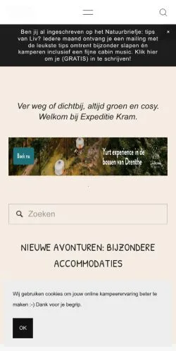 스폰서 기사용 네덜란드 매체 Expeditie Kram 사이트 미리보기