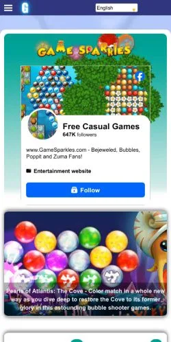 Vorschau der Website Game Sparkles, Medium aus Vereinigte Staaten für gesponserte Artikel