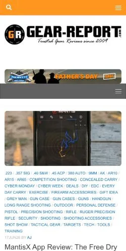 Preview of the Gear Report website, a media outlet in United States for sponsored articles
