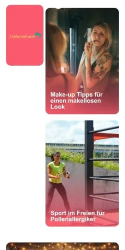 Anteprima del sito Hobby und sport, media di Germania per articoli sponsorizzati