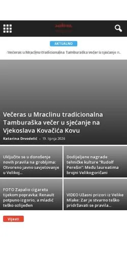 Podgląd witryny Kronike Velike Gorice, medium z kraju Chorwacja do artykułów sponsorowanych