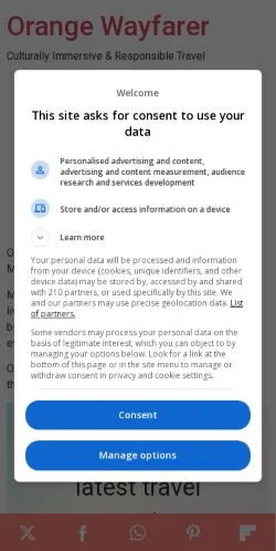 Anteprima del sito Orange Wayfarer, media di Stati Uniti per articoli sponsorizzati
