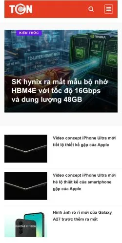 Podgląd witryny Trang Công Nghệ, medium z kraju Wietnam do artykułów sponsorowanych